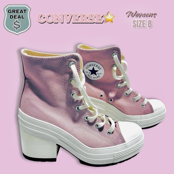 Converse Chuck 70 De Luxe Heel Womens Platform Static Pink/Egret/Gum Size 8! - Picture 1 of 8
